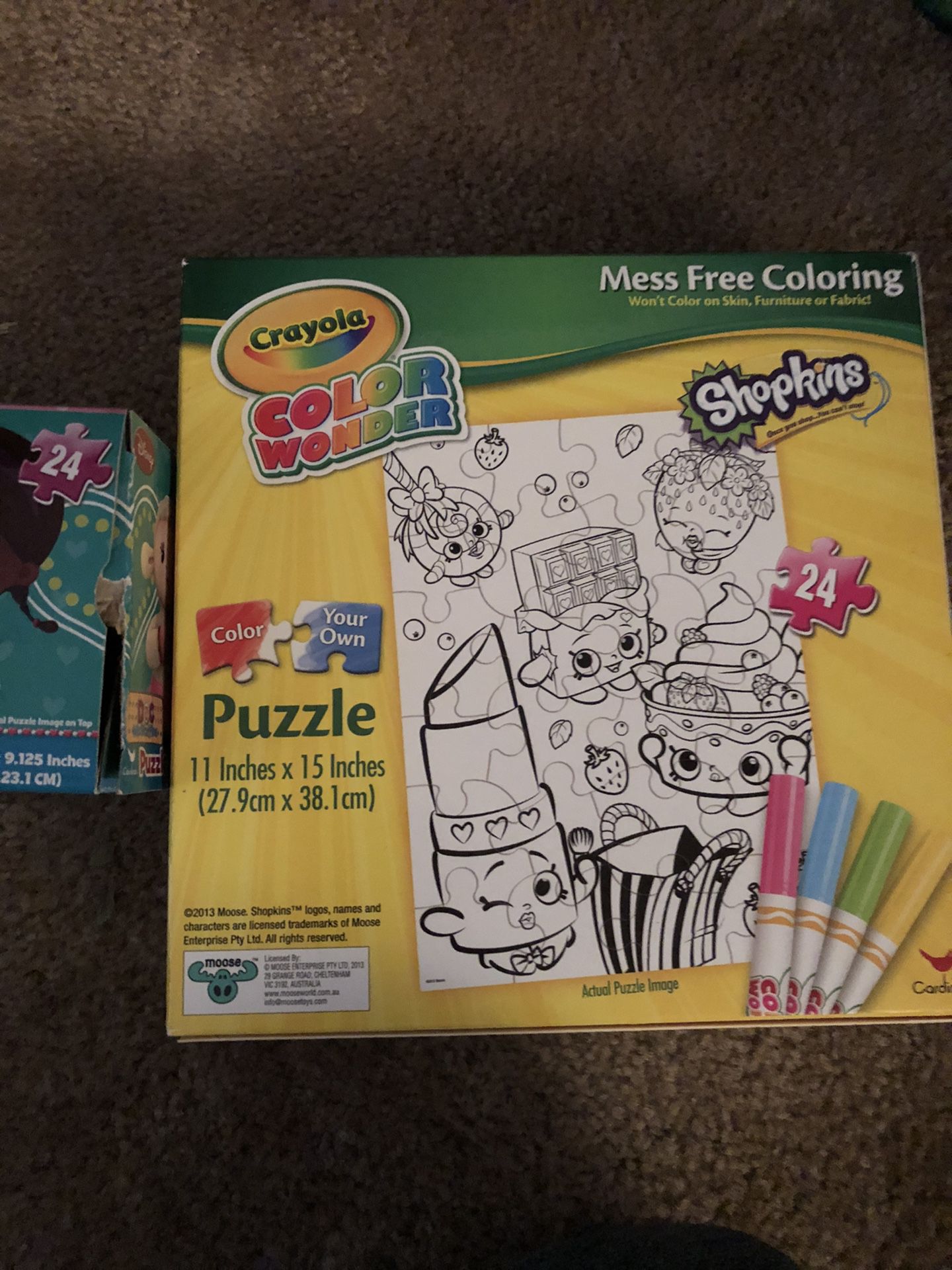 Shopkins mess free coloring by crayola plus puzzle
