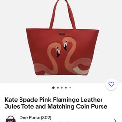 Kate Spade Pink Flamingo Leather Jules Tote 