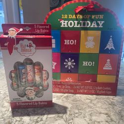 Christmas Countdown  / Elf On The Shelf Flavored Lip Balms -Brand New
