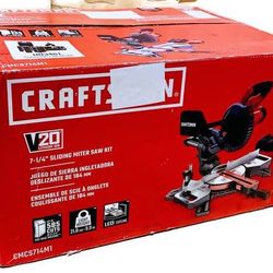 CRAFTSMAN CMCS714M1 V20 20V MAX 7-1/4" Cordless Sliding Miter Saw Kit
