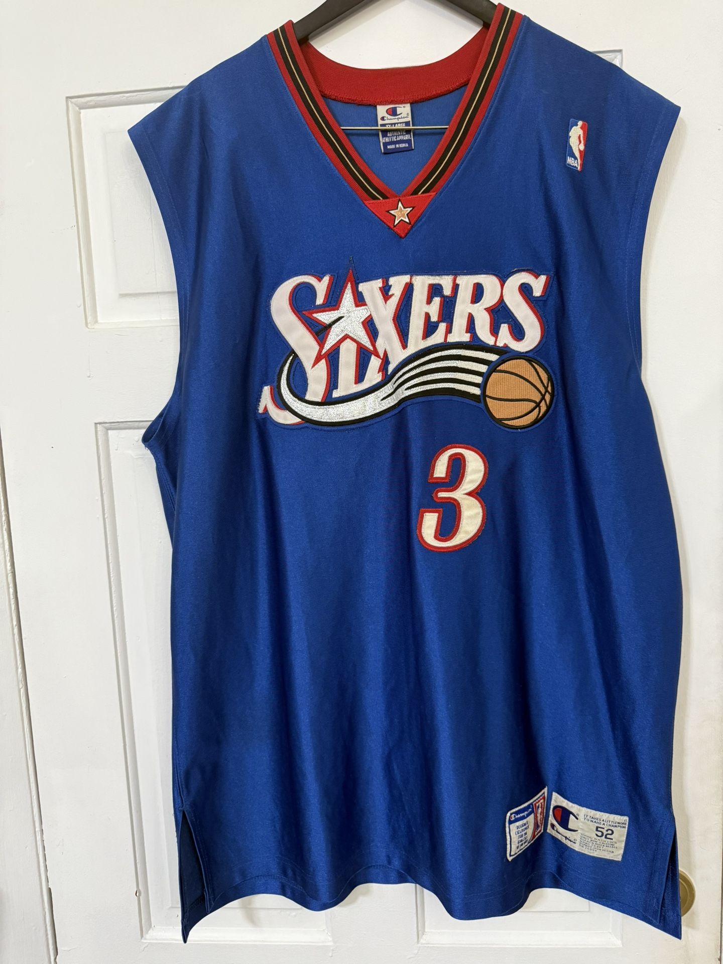 Allen Iverson   Philadelphia Sixers Champion authentic   jersey adult 2xl XXL 52