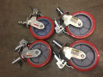8” scaffold casters with brakes 4 Pcs for 85.00