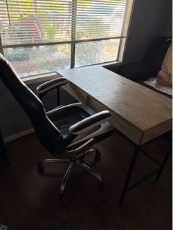 Desk and gaming chair