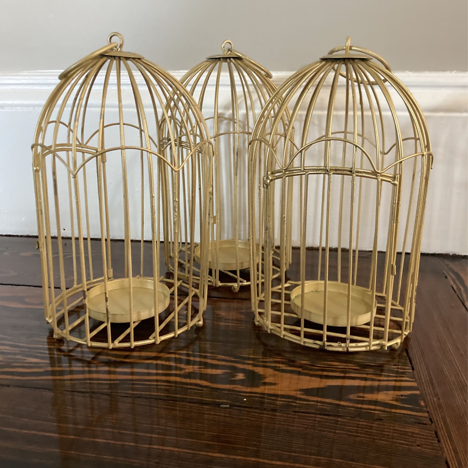 Gold Decorative Bird Cages With Candle Holder