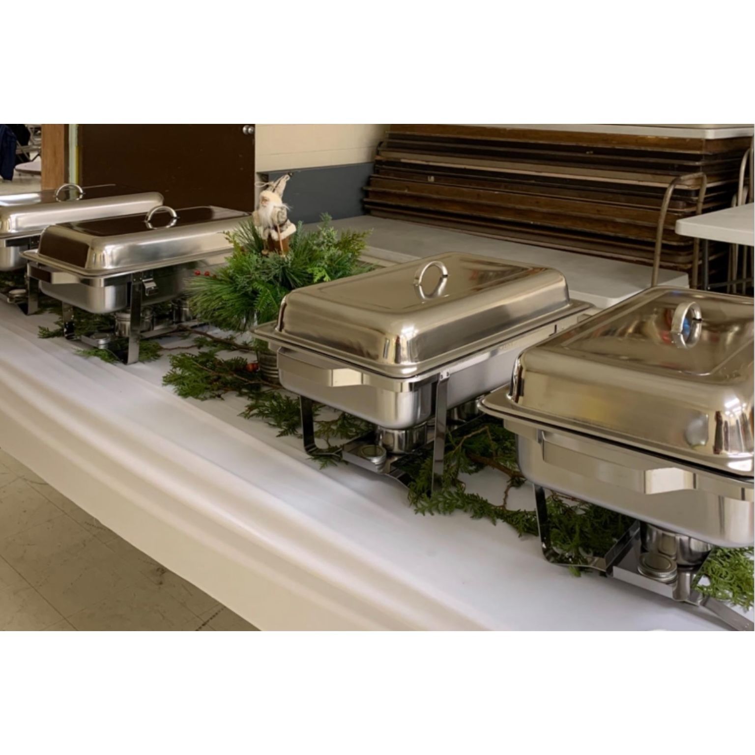 Set Of 4 10 Quart Stainless Steel Chafing Dish Food Warmer Chafer Buffet Tray