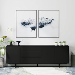 78” Matte Black TV Stand / Buffet / Storage Console