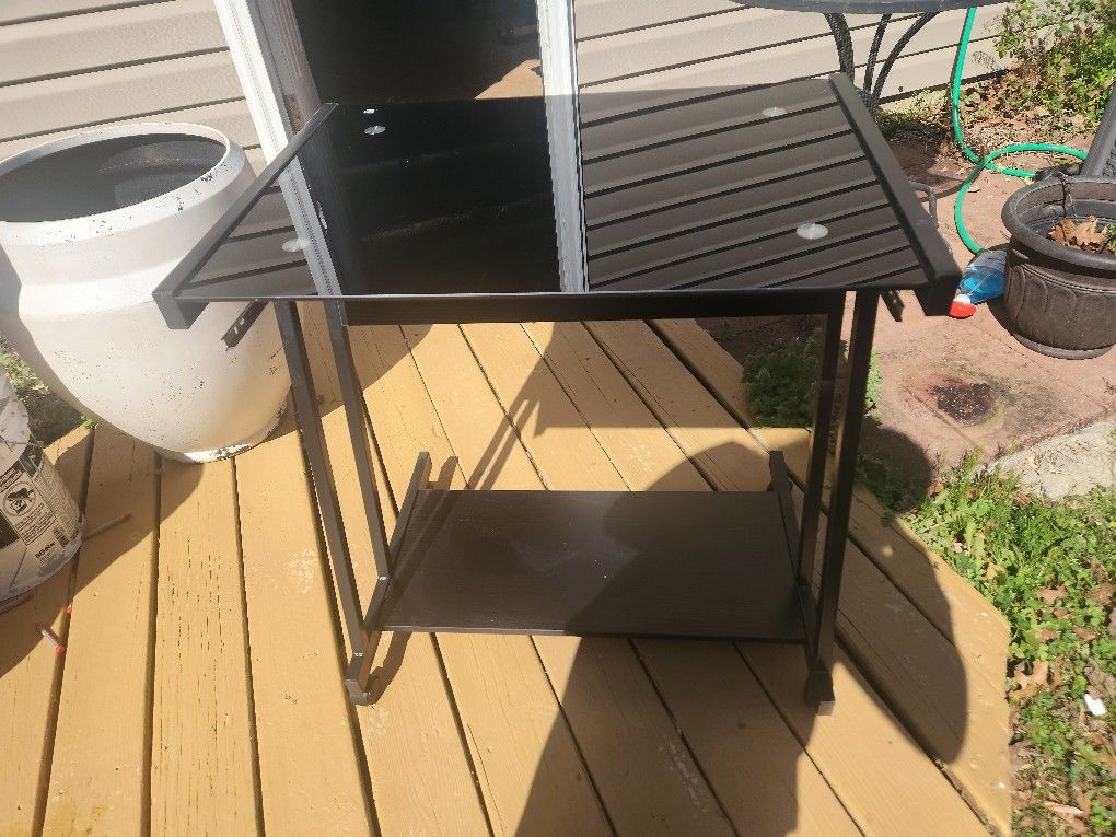 Small BLACK GLASS COMPUTER DESK