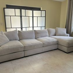 Free Delivery - Beige Sectional Sofa/Couch 