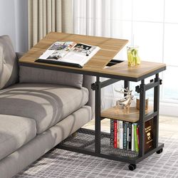 Height Adjustable C Table, Mobile Side Table with Tiltable Drawing Board New In Box!