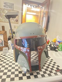 Star Wars 2009 Hasbro Full Size Boba Fett helmet Signed By Mark A. Austin