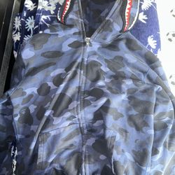 Dark Blue Bape Hoodie.