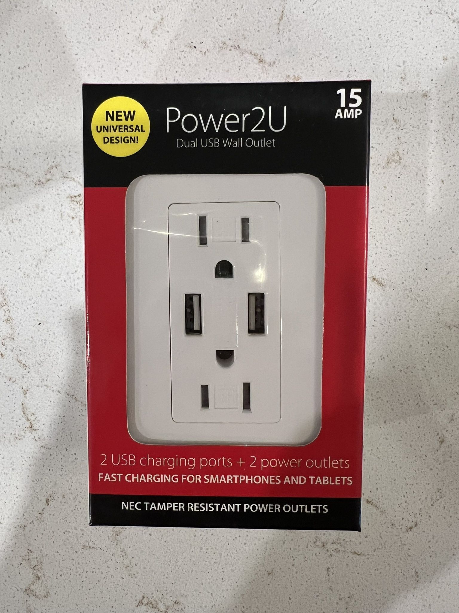 Power2U Dual USB Wall Outlet 