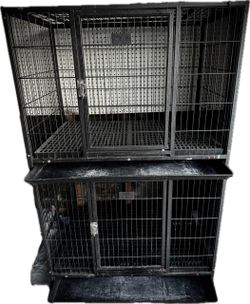 Stackable double 2 tier dog crate kennel