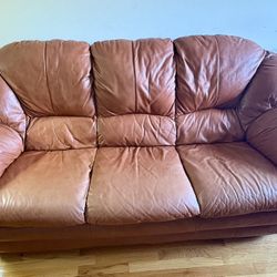 Comfortable Brown Leather Sofa