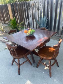 Vintage Dining Room Table with 4 Chairs