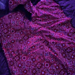 (Handmade) Cotton Red Bandanna Pancho 