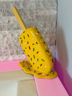 (2) Decor Yellow  & Blue Popsicle 18"W x 9"D x 22"H
