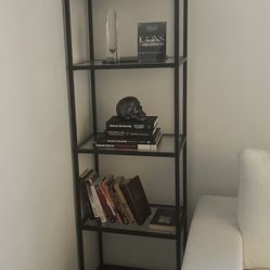 Glass And Black Metal Shelving New