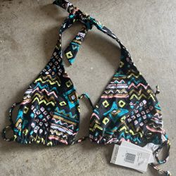 Brand New Volcom Size Large Reversible Bikini Top 
