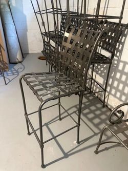 Set of Five Brown Jordan Florentine Aluminum Counter Barstools