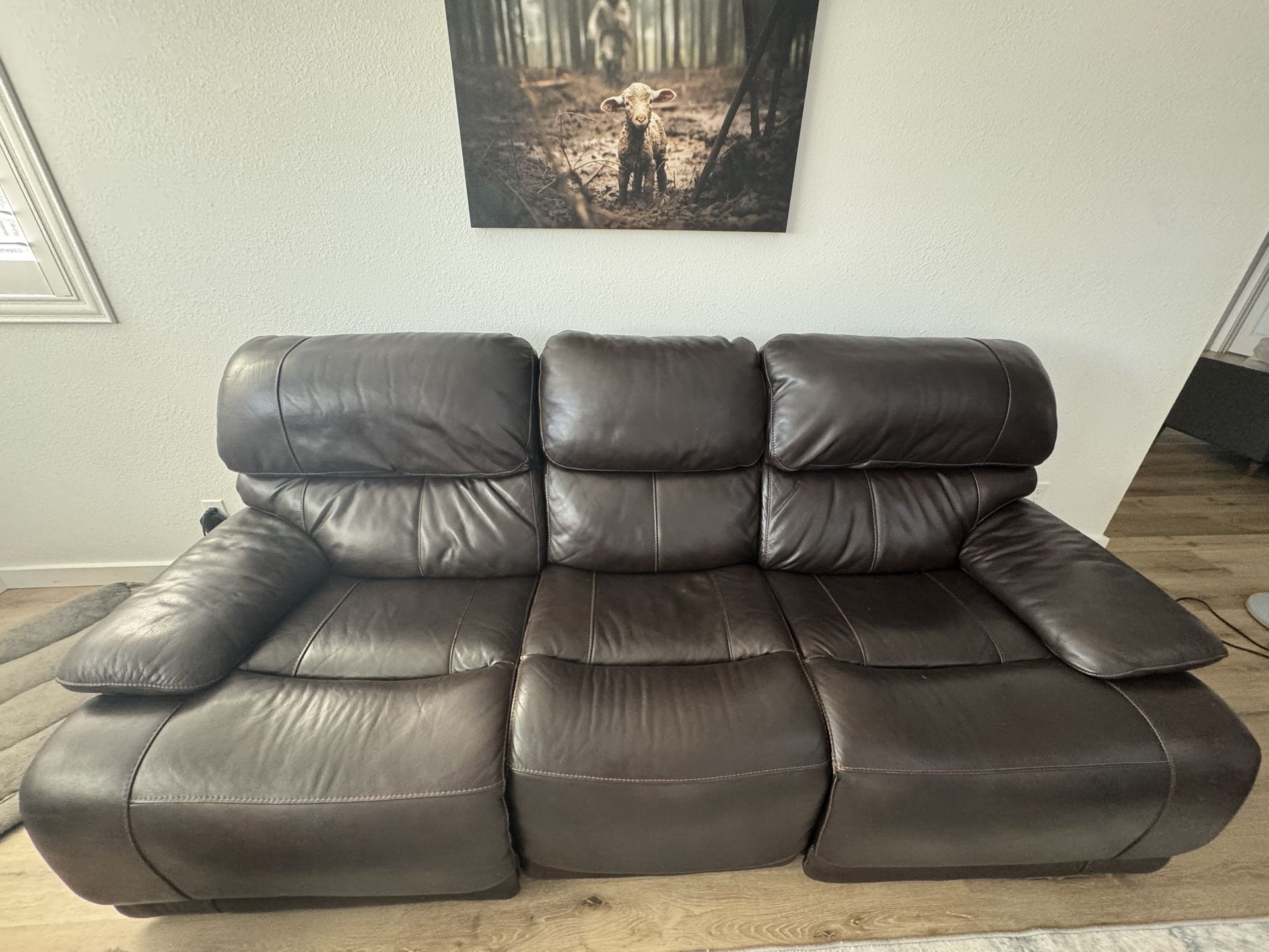 Power Reclining Leather Sofa