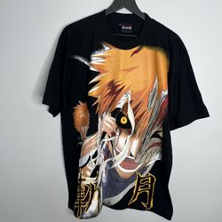Ichigo Kurosaki vs Grimmjow Ripple Junction Bleach Anime T Shirt Mens XL Black