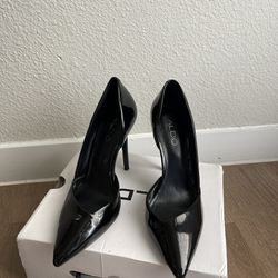 Aldo Patent Black Stiletto Heels