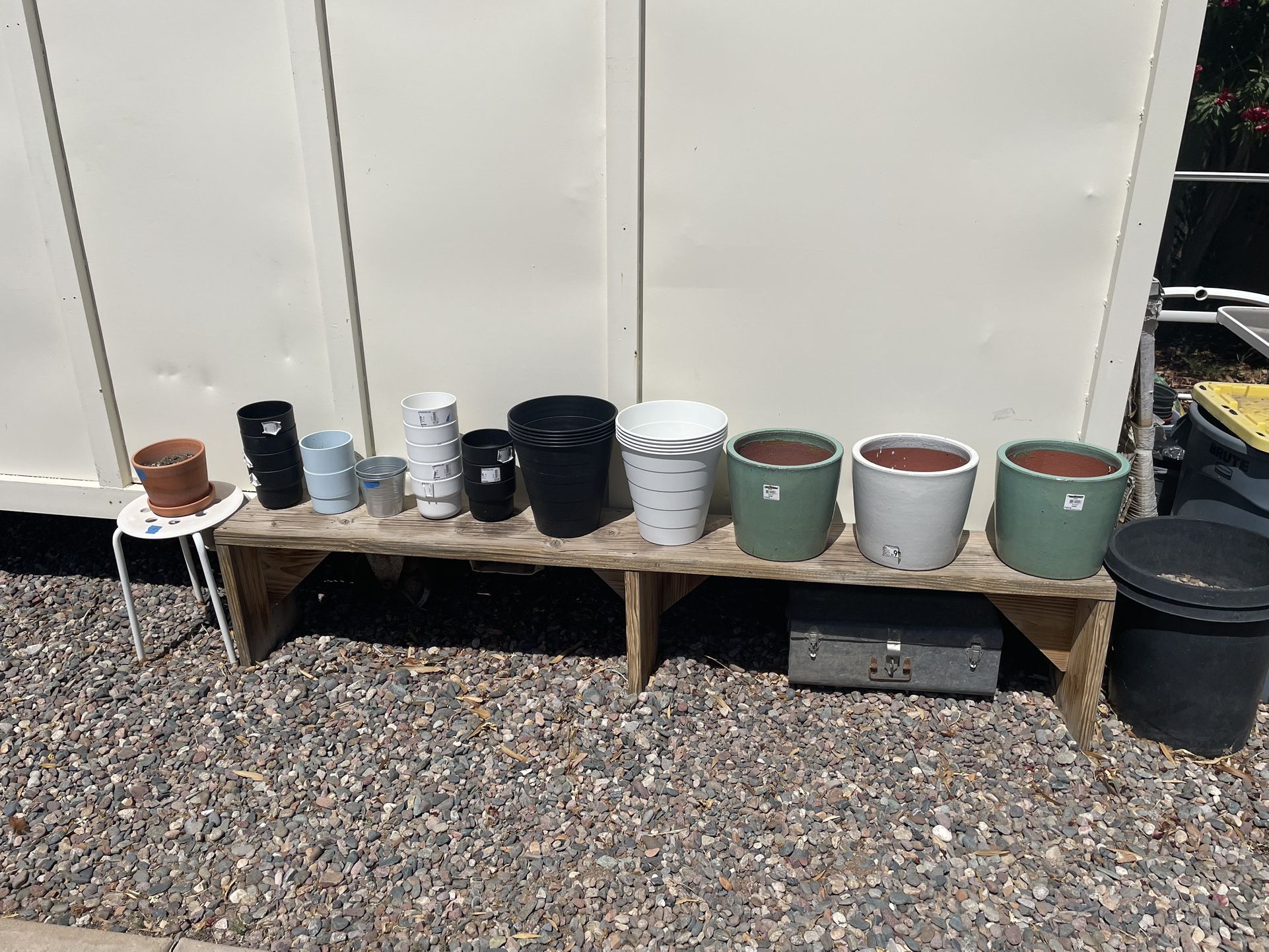 Pots ,Patio Table & Bench