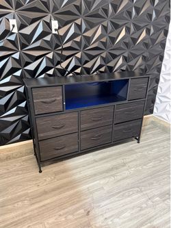 8 Drawer Dresser Or TV Stand With RGB Lights