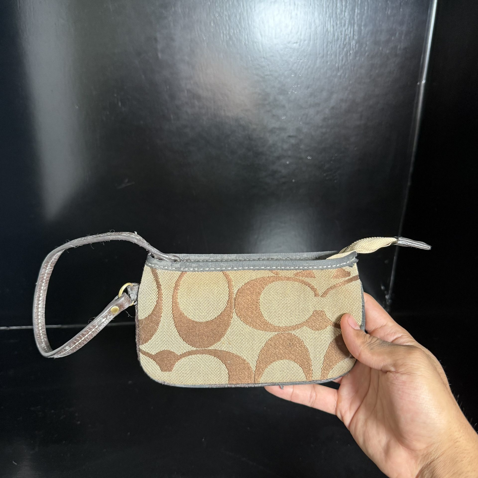 Coach Brown Wristlet