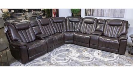 Ashley Corklan Chocolate 6-Piece Power Reclining Sectional