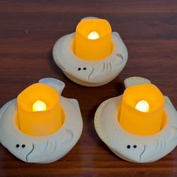 Set Of Three PartyLite Candle Holders Fish Ocean Home Decor