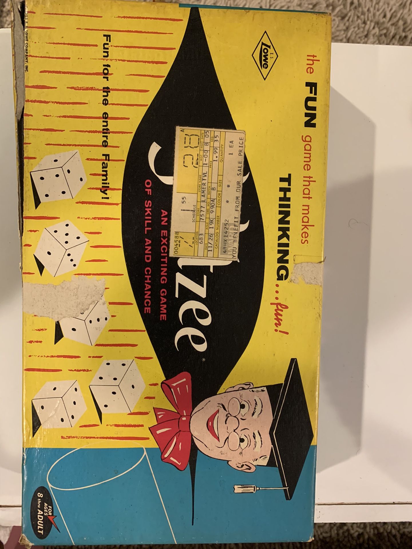 1956 Yahtzee Board game