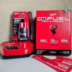 Milwaukee M12 Fuel Brushless Cordless 3/8in Stubby Impact Wrench Kit. $190