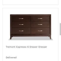 Espresso 6 Drawer Dresser