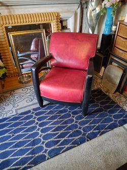 Black With Redleather Chair