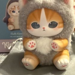 NEW Mofusand Kiramekko Fluffy Kittens Plush Keychain Wolf