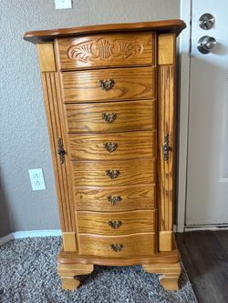 Tall Standing wooden jewelry box