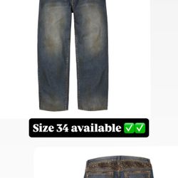 Supreme FW25’ week 19 Size 34 Leopard Faux Fur Loose Fit Jean