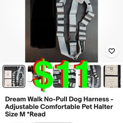 Dream Walk No-Pull Dog Harness - Adjustable Comfortable Pet Halter Size M *Read