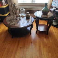 Dark Brown Wood tables. see all pics