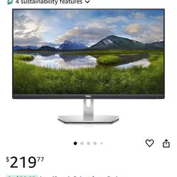 Dell S2721D 27 Inch 1440p QHD, IPS Ultra-Thin Bezel Monitor, AMD FreeSync, HDMI, DisplayPort, Built in Speakers, VESA Certified, Silver