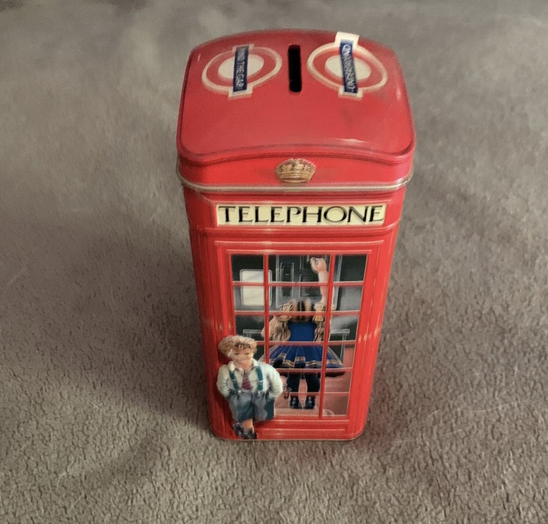 Vintage Style English Telephone Booth Bank