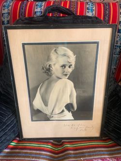 Vintage Signed Black & WHITE Portrait BETTE DAVIS SIGNED FRAMED 94 YEARS OLD