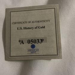 U.S History Of Gold 