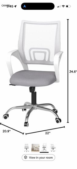 Ergonomic Gray Mesh Office Chair with Wheels