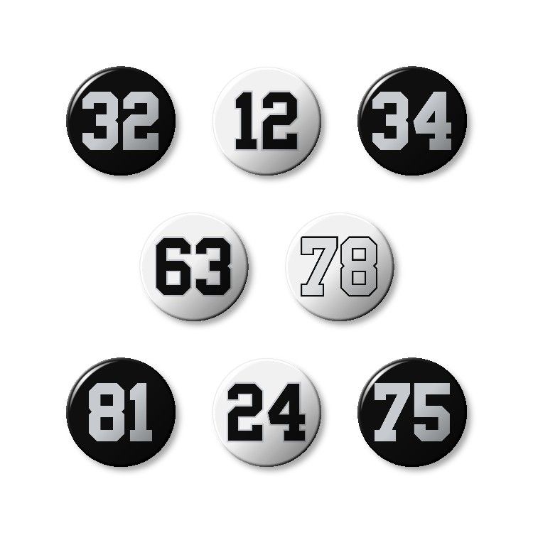 Las Vegas Raiders Magnets Set NFL Football Jersey Numbers Oakland Los Angeles