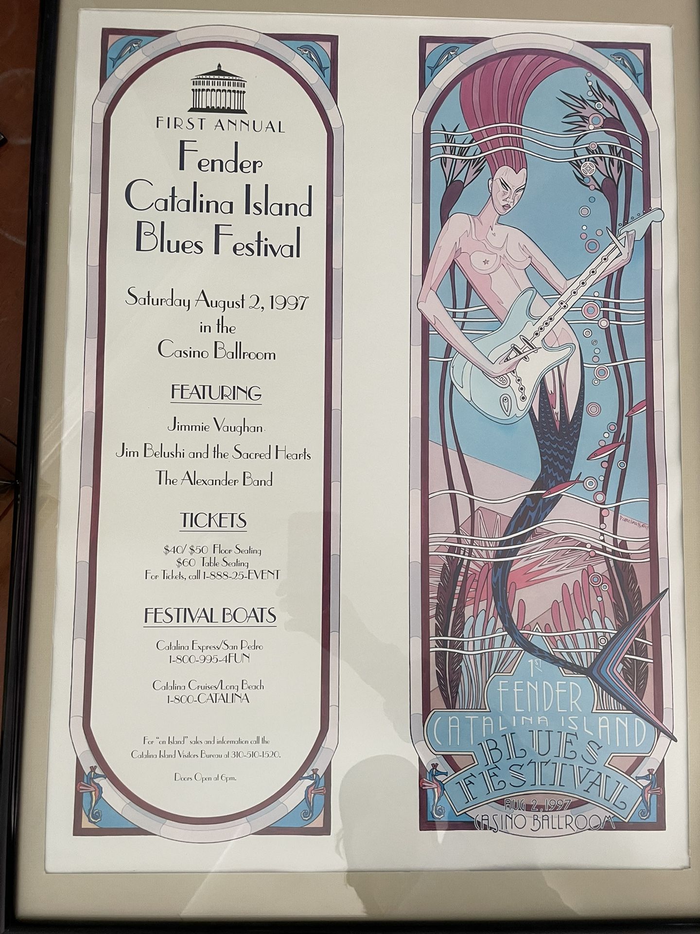 1st Annual Fender Catalina Island Blues Festival Framed Poster
