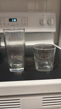 basic drinking glasses, short and tall (8 total)