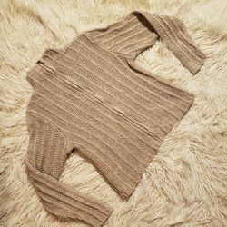 80's Woolrich Full Zip  Sweater  Size Medium. Color khaki. Rare